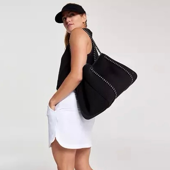 CALIA Golf Neoprene‎ Tote Black Expandable Snap Bag Removable Bottom Handles $64 - Picture 6 of 13